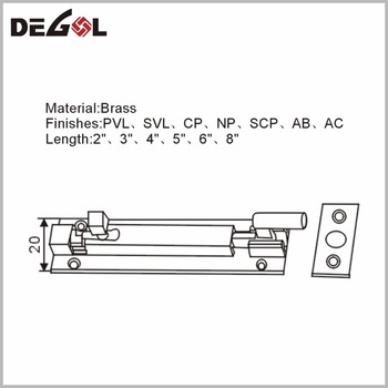 SSS PSS AC AB PVD Brass Or Stainless Steel Bolt Lock