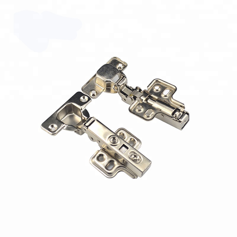 Top quality iron fix on hydraulic soft closing half overlay furniture 90-degree cabinet hinge