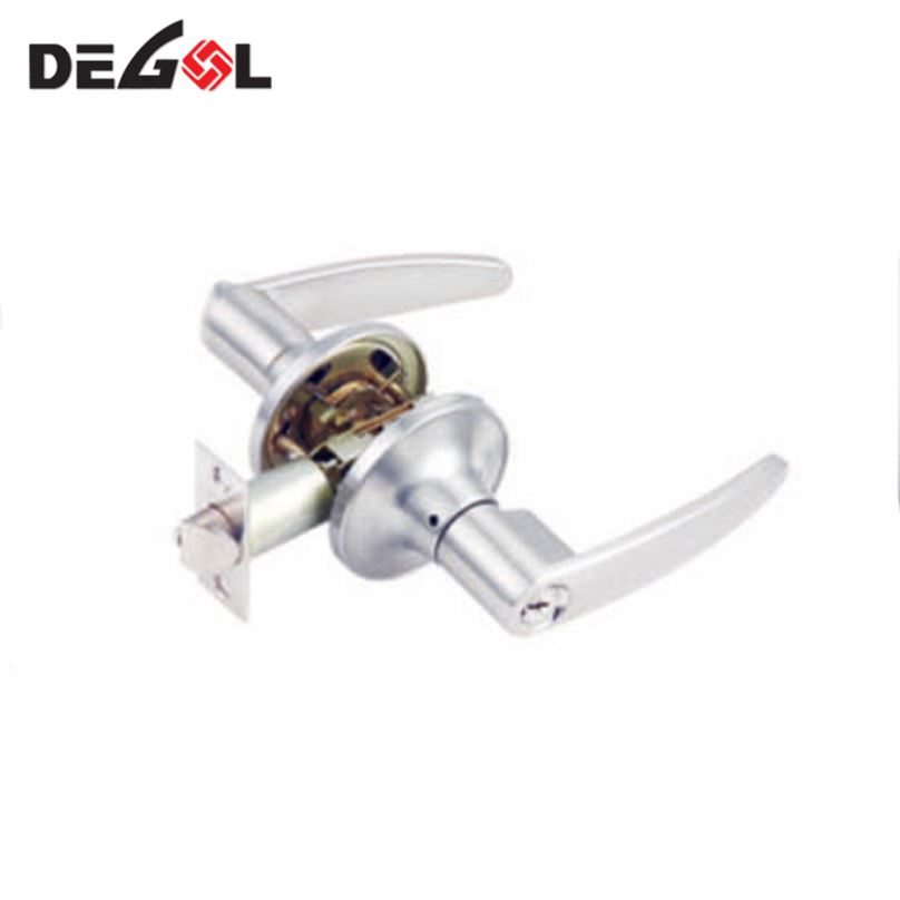 Door Wave Lever Lockset,satin Nickel Interior Tubular Lock Tubular Lockset Double Sided Door Handle Lock