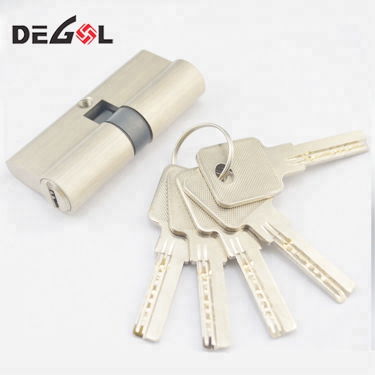 Brass Euro Profile Double Open Cylinder Door Lock 