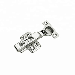 Top quality iron fix on hydraulic soft closing half overlay furniture 90-degree cabinet hinge