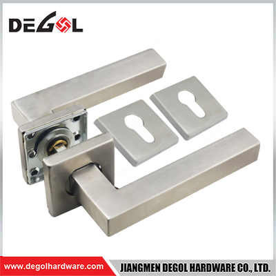 304 stainless steel lever type door handle industrial chrome square door handles