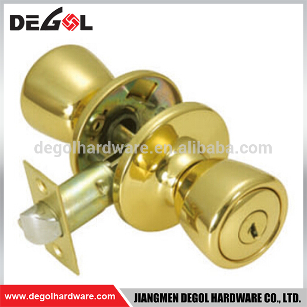 China wholesale rust proof tubular bathroom gold brass privacy door lock knob
