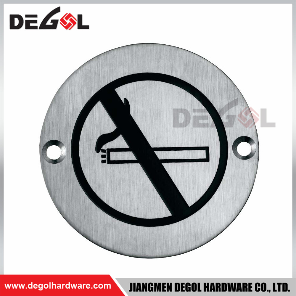 SP1014 Custom Stainless Steel Metal Pull Sign Round Plate