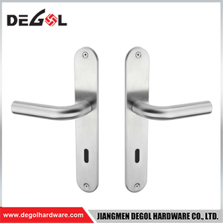 Good quality stainless steel bicolor ss door handle lock with plate