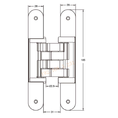 SG-HC28185 High Temperature Baking Paint German Style Three-dimensional Adjustable Conceal Hinge for 30 MM Door Thickness