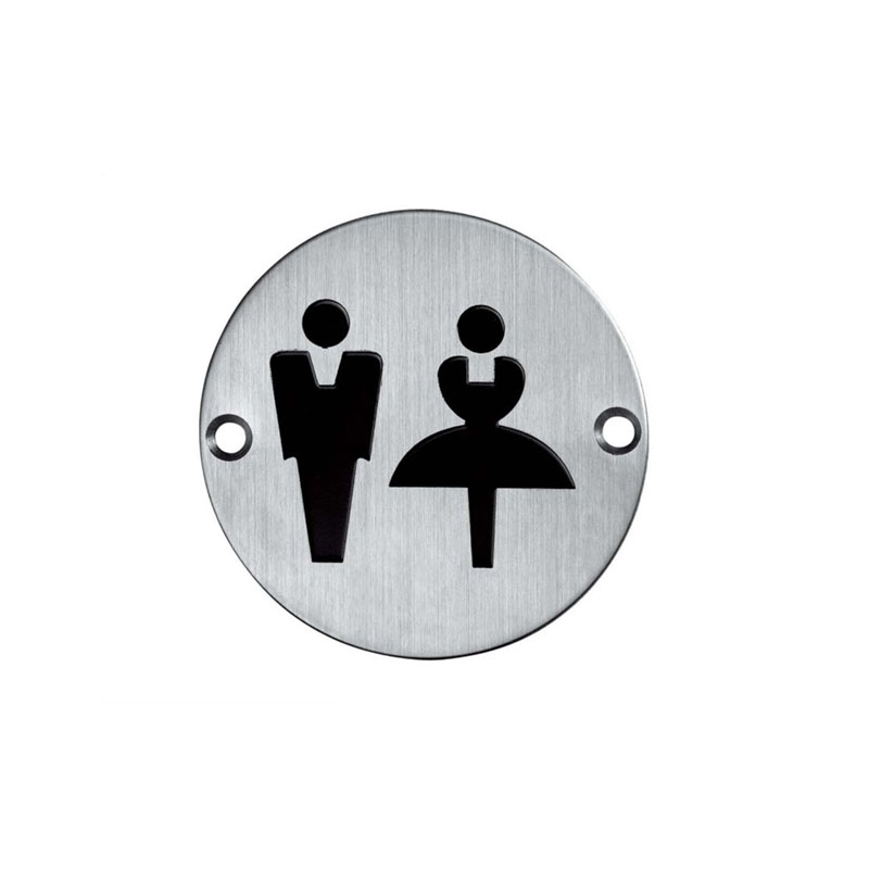 Hot sale stainless steel rust proof round door mounted pull toilet sign door plate