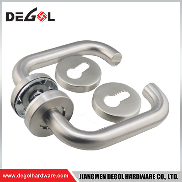 Stainless steel Tubular Entrance Lever Double Sided European Style Door Handle