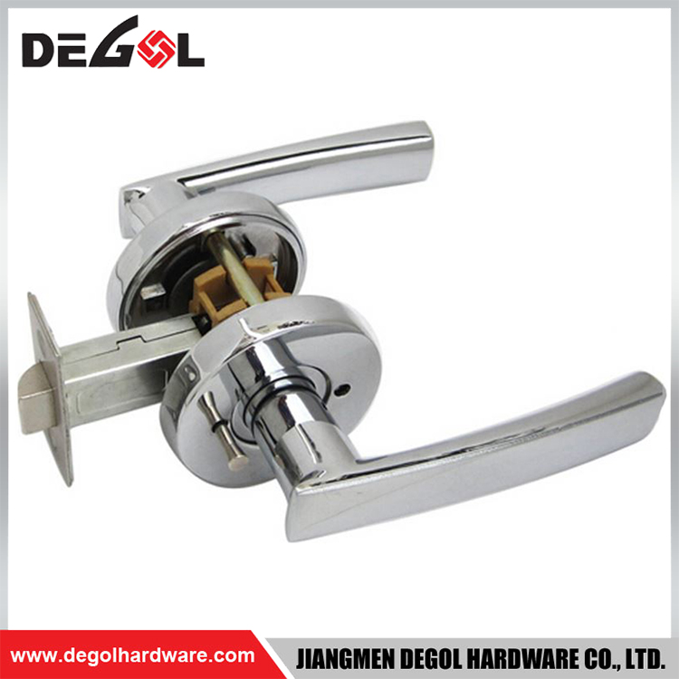 Zinc Alloy double handle keyless bathroom door handle lock parts