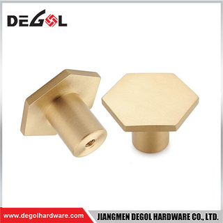 CK101 Brushed Brass Hexagon Knobs Pull for Bedroom Cabinet