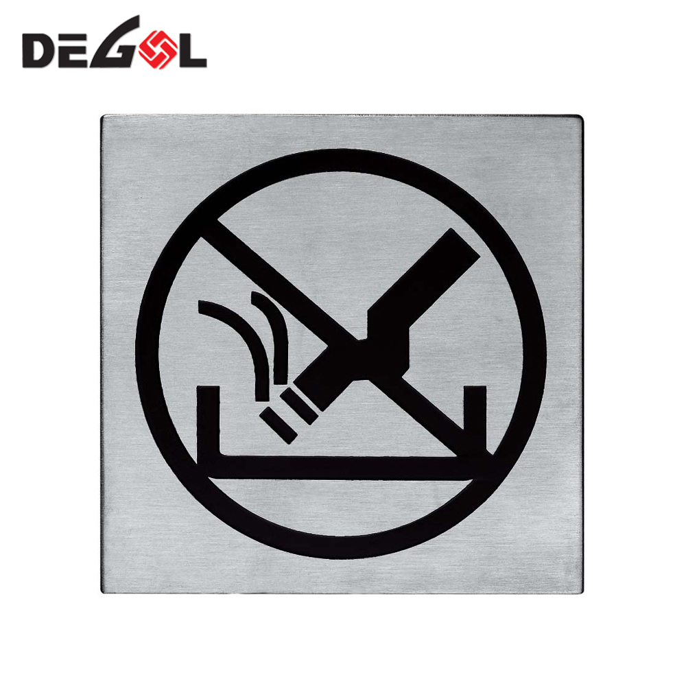 SP1019 Stainless Steel No Smoking Sign Door Plate for Shopping Mall