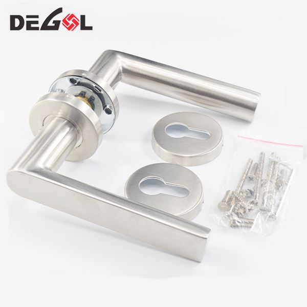 Custom stainless steel tube lever apartment building material door handle