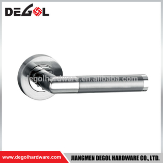Industrial two-tone zinc alloy door handle on rose for entrance door