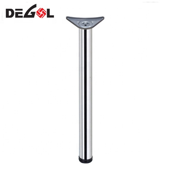 Round height adjustable chrome dining wrought iron table leg