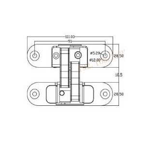 SG-HC3D29111SS-100 High Temperature Baking Paint Conceal Hinge for 36 MM Door Thickness