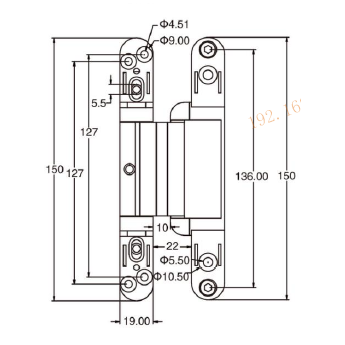 SG-T150 High Temperature Baking Paint Two-dimensional Adjustable Conceal Hinge for 40 MM Door Thickness