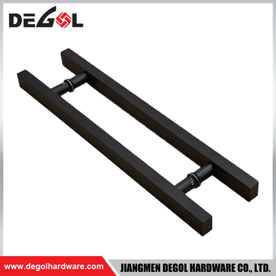 DP1017 Black Square Stainless Steel H Shape Glass Gate Industrial Door Pull Handle